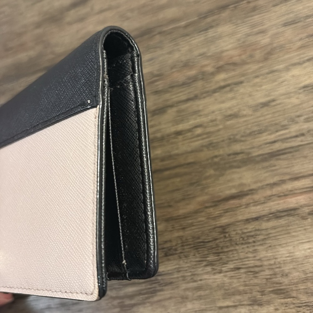 [Kate Spade] Stacy Laurel Way Soft Porcelain Colorblock Black & Pale Pink Wallet - Picture 13 of 15